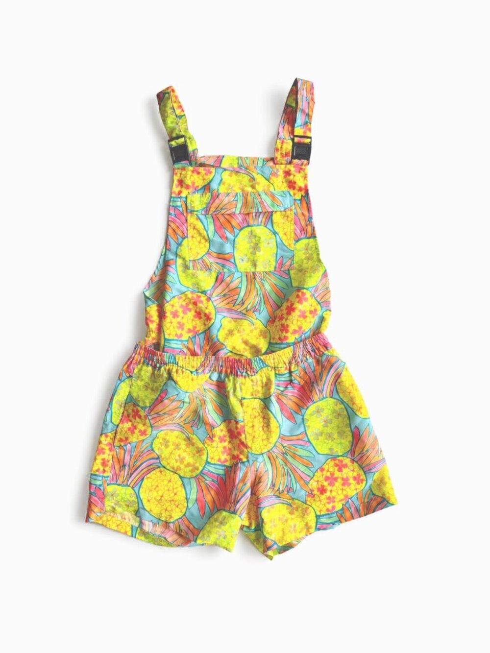 2pc CHUBBIES Hooligan Neon Yellow Pineapple Swim Tank Shorts Romper Set, Size M